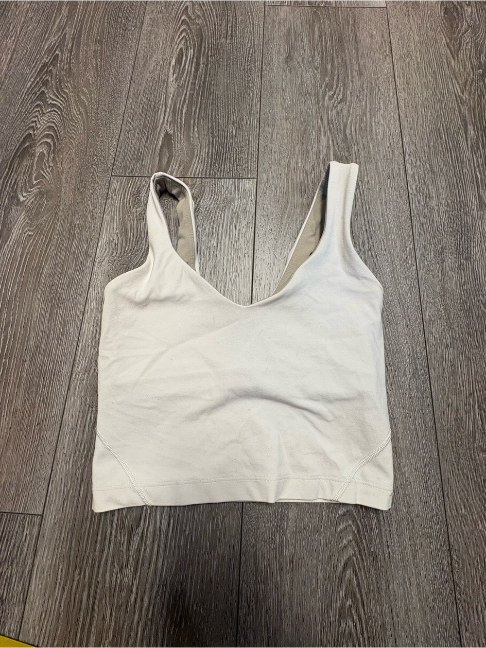 Lululemon Women's White Scoop-Back Crop Tank Top - Performance Intimates - Picture 2 of 8